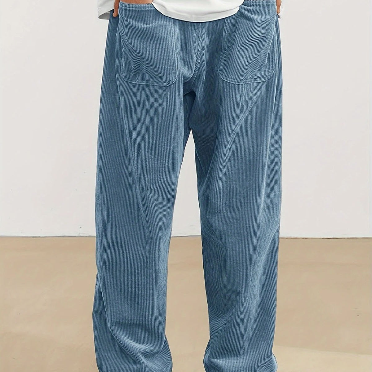 Men's Corduroy Mid-Waist Casual Pants