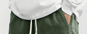 Men's Corduroy Mid-Waist Casual Pants