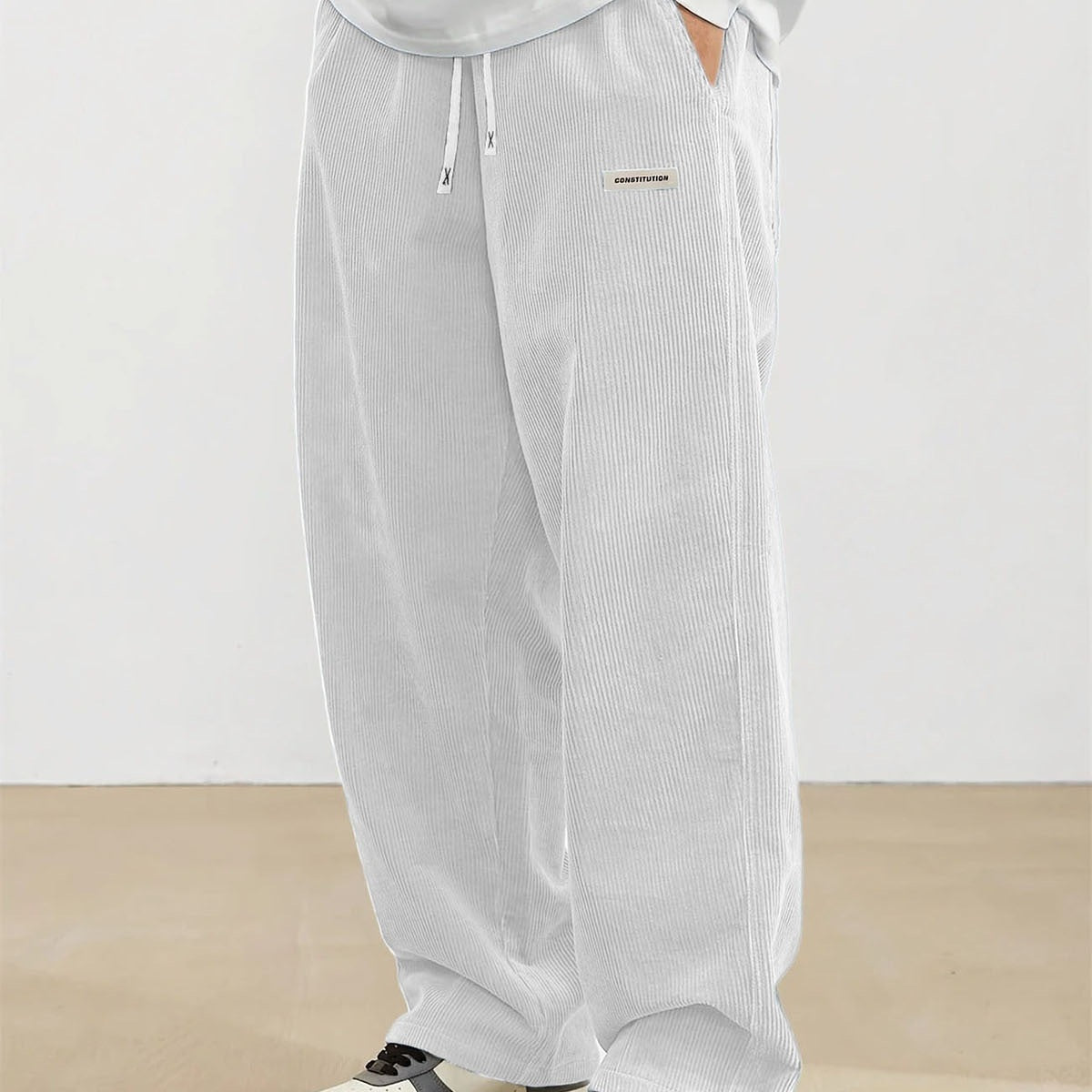 Men's Corduroy Mid-Waist Casual Pants