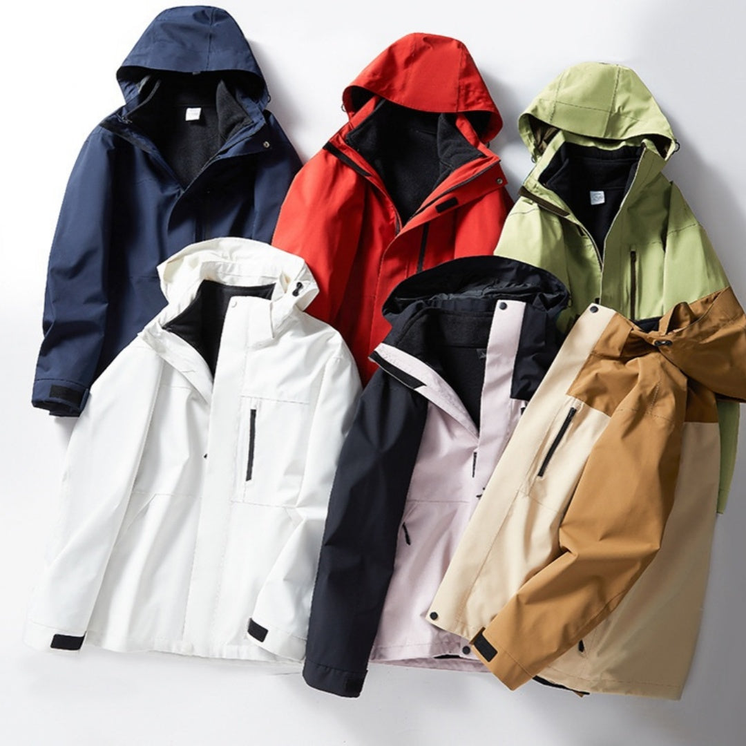 Detachable Windproof And Waterproof 3-in-1 Winter Two-Piece Set For Men And Women