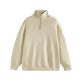 Solid-color Half-zip Senior-style Pullover Sweater
