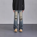 Mens  Streetwear Camouflage Ripped Jeans