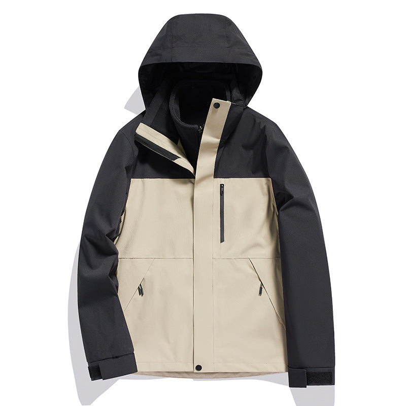 Detachable Windproof And Waterproof 3-in-1 Winter Two-Piece Set For Men And Women