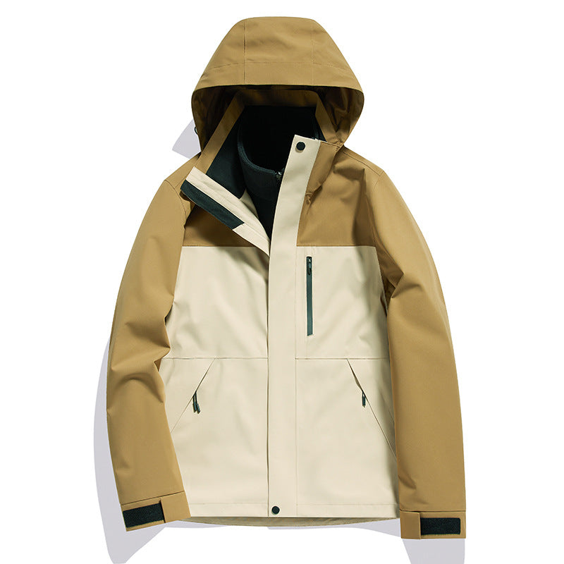 Detachable Windproof And Waterproof 3-in-1 Winter Two-Piece Set For Men And Women