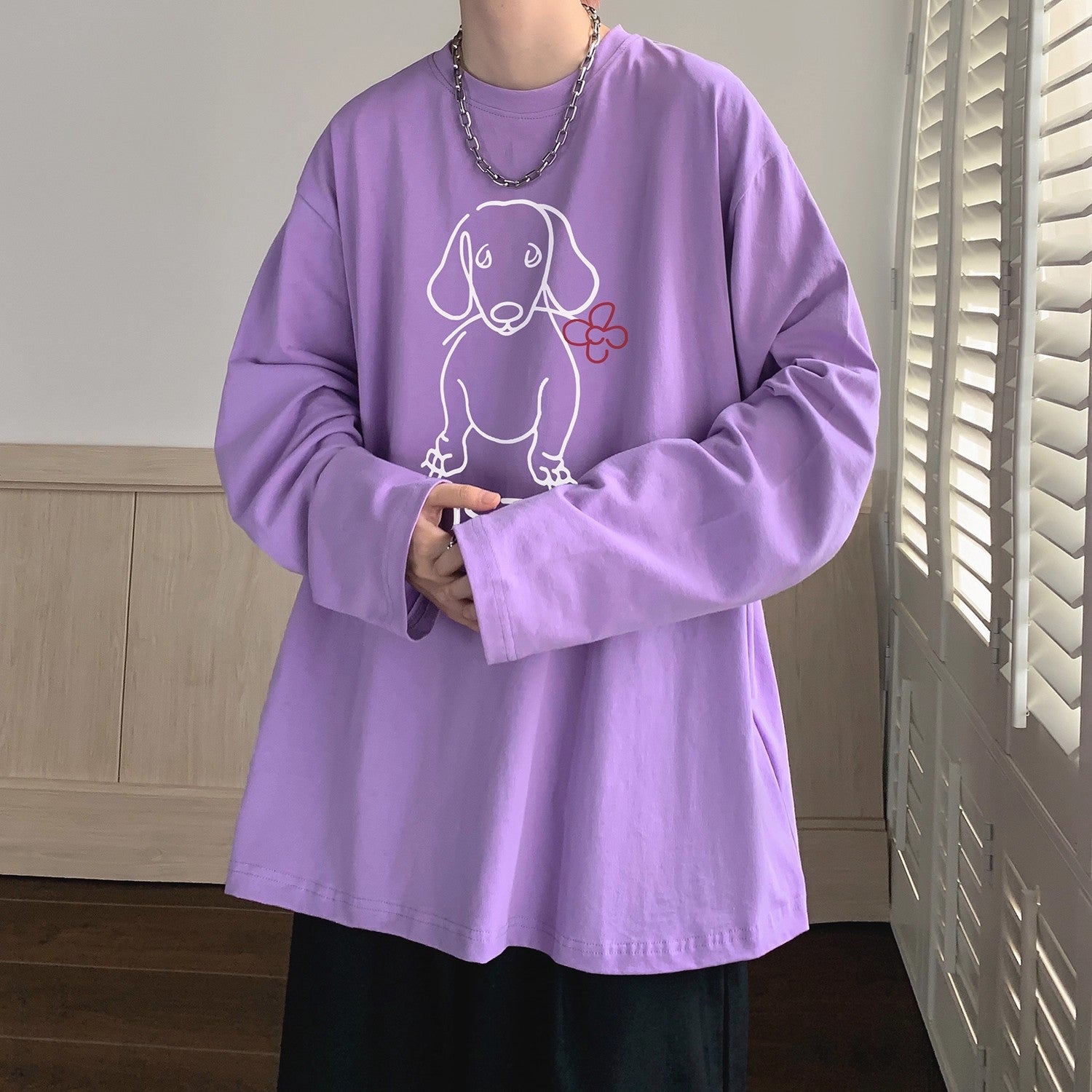 Cartoon Puppy Long Sleeve T-shirt