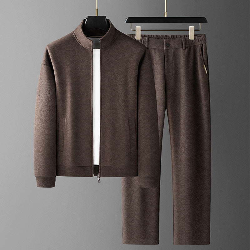 Men's Fashion Casual Stand-Collar Sweatshirt Sports Suit