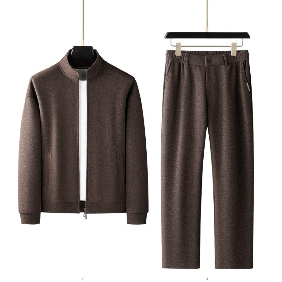 Men's Fashion Casual Stand-Collar Sweatshirt Sports Suit